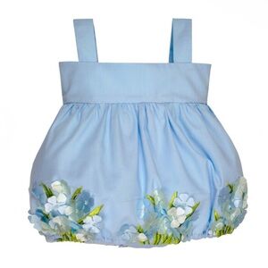 Isabel Garreton Hydrangea Bubble, Light Blue Cotton - Size 3M